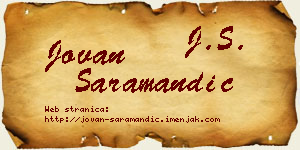 Jovan Saramandić vizit kartica